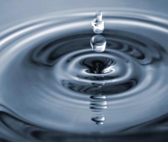A ripple in the water created by a droplet
