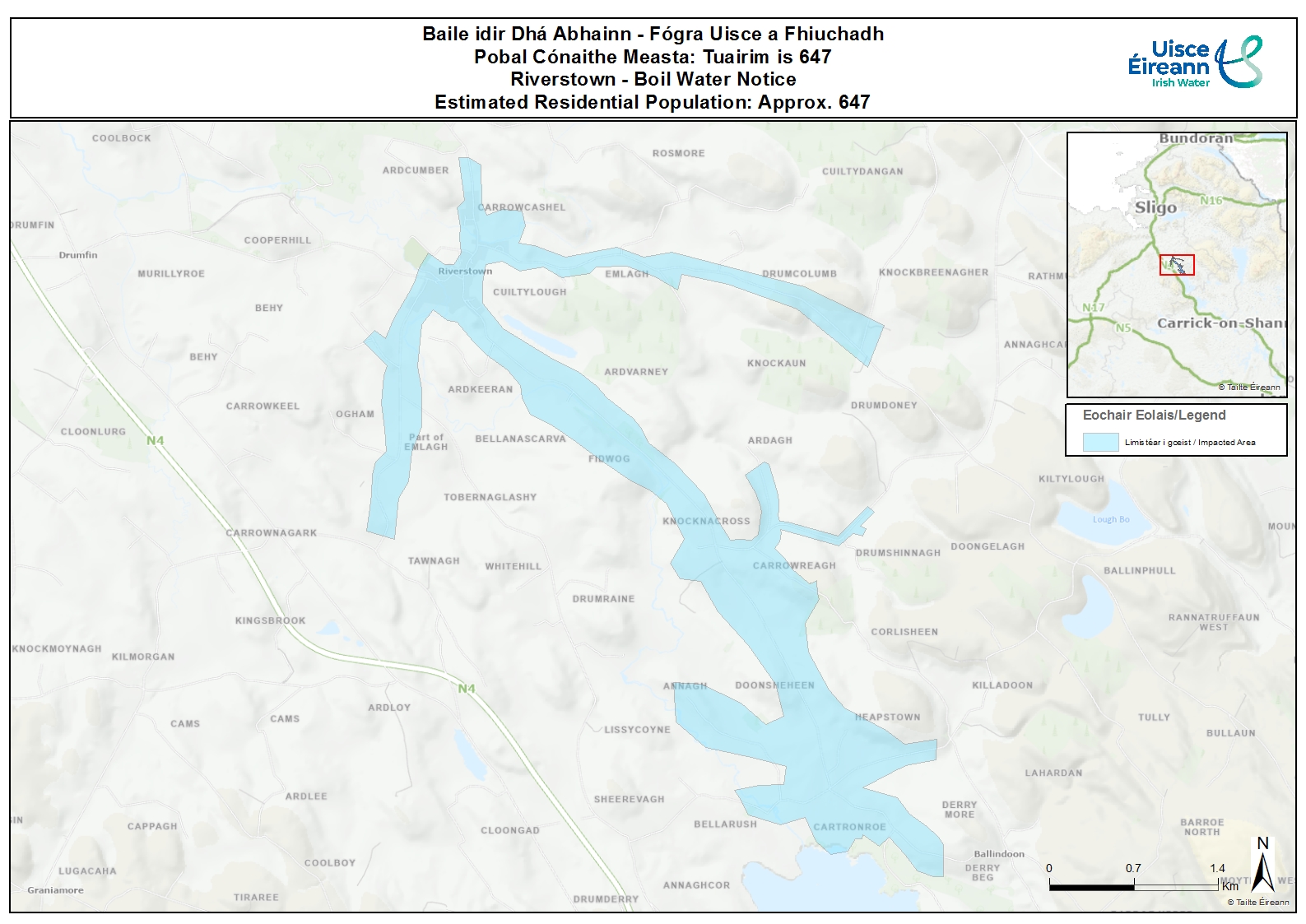 Riverstown Public Water Supply map