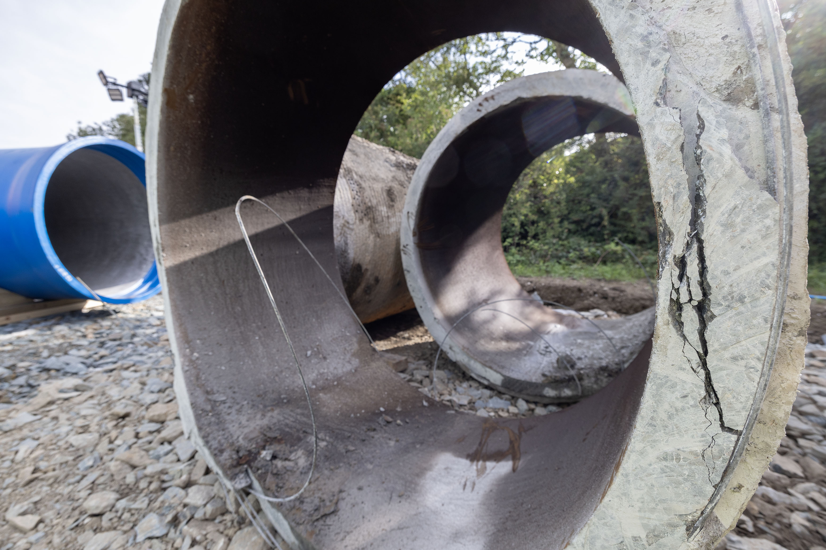Damaged pipe section in Ballymore Eustace to Saggart repairs