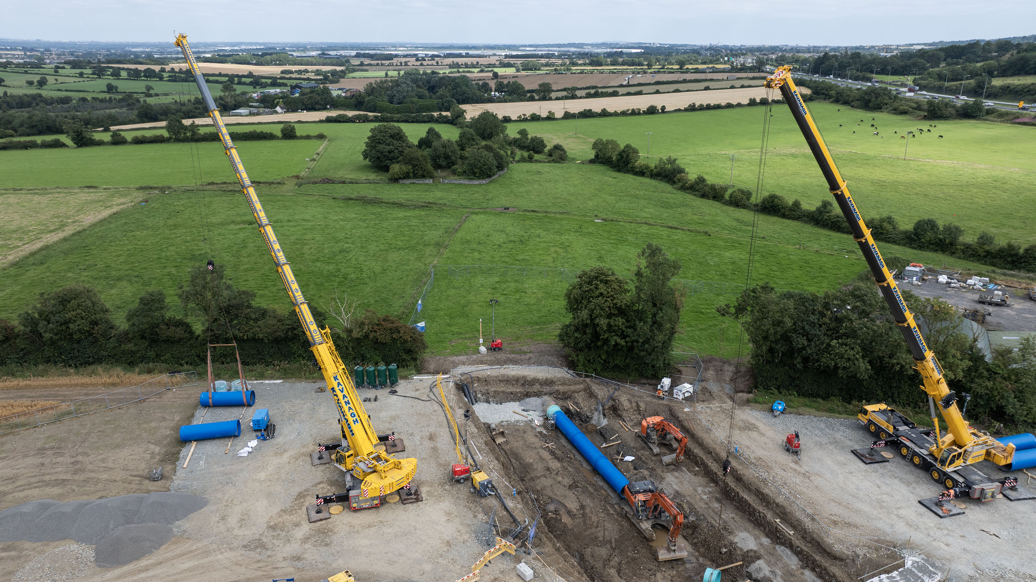 New pipe sections on the Ballymore Eustace to Saggart repair works