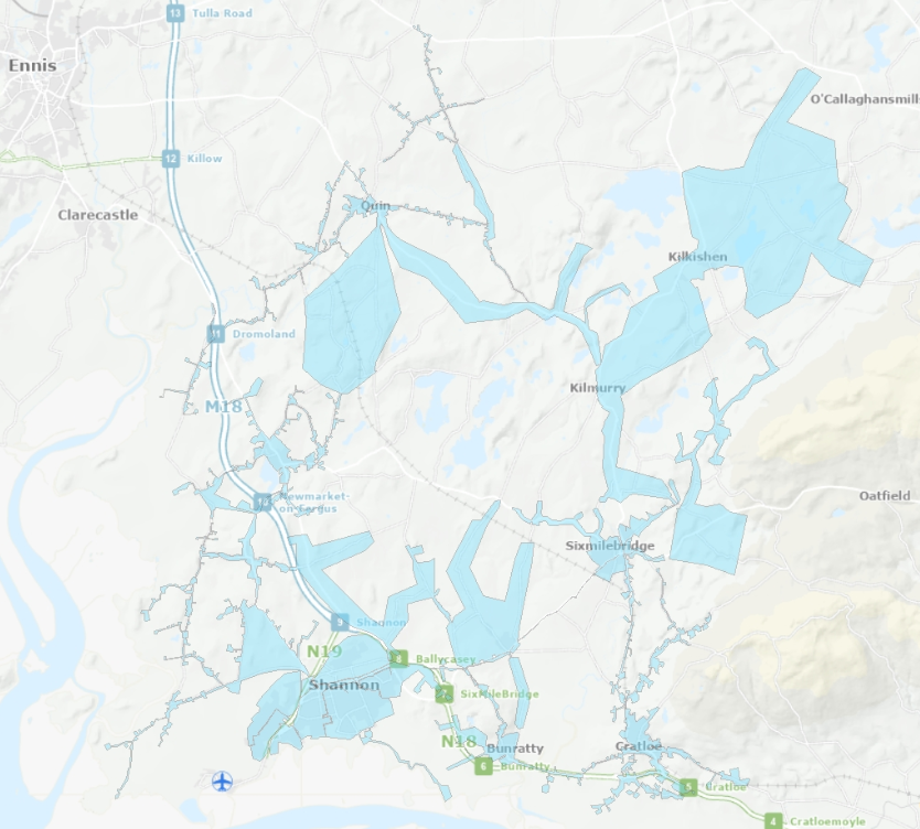 Shannon Sixmilebridge map