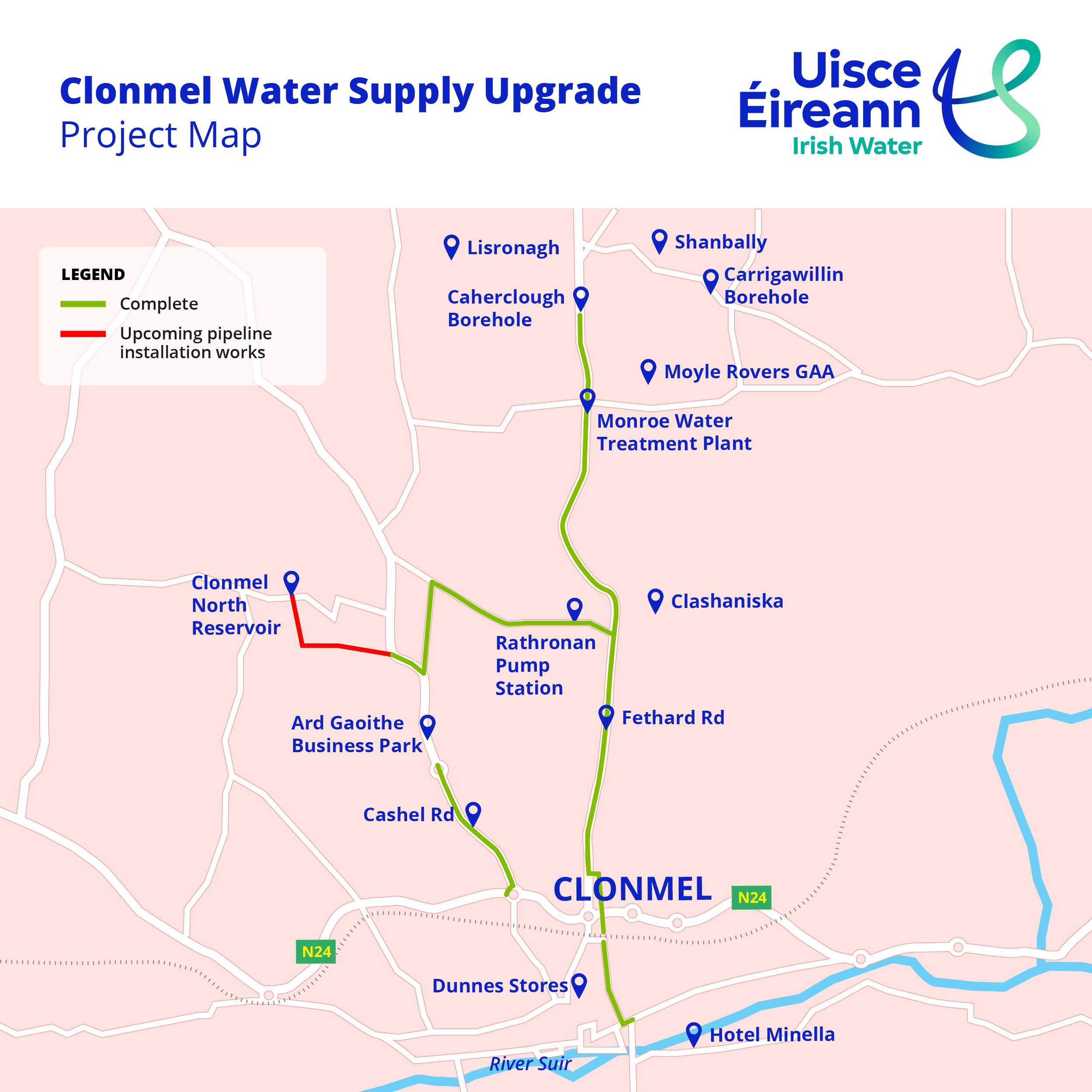 Clonmel Water Supply Project Map