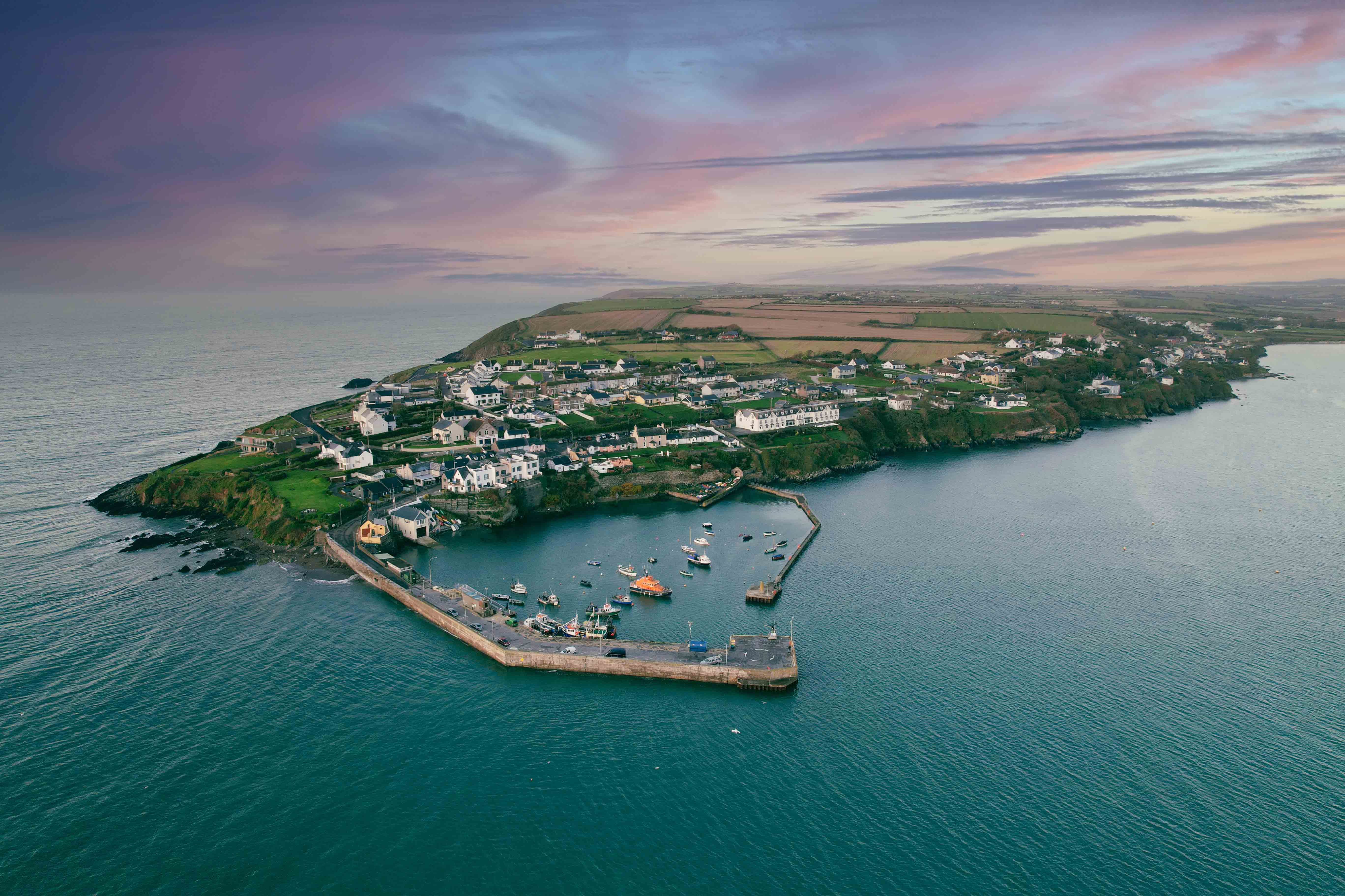 Aerial view of Ballycotton town