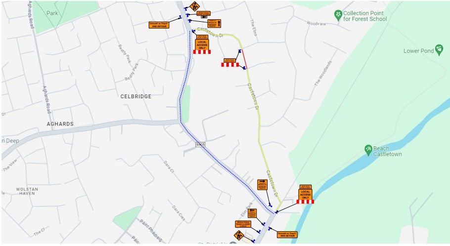Crodaun WW Castletown Drive road closure