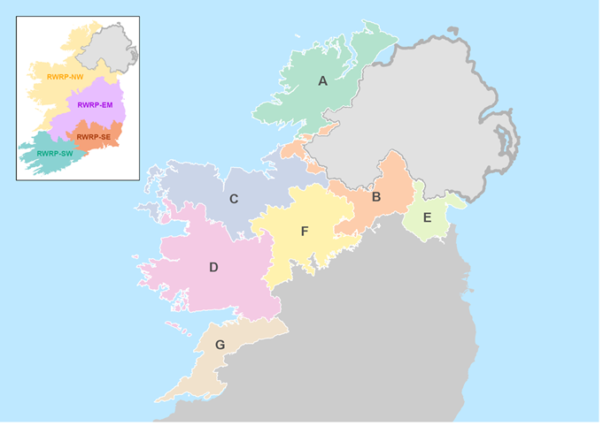 A map of Ireland highlight the North West